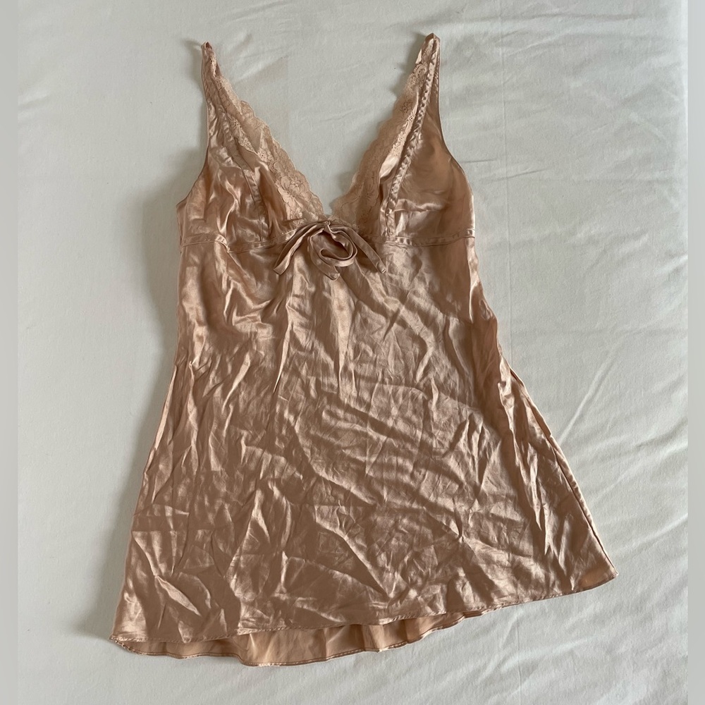 Victoria's Secret Satin Chemise with Lace - Light Pink